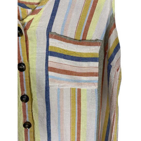 Women's Rewind Striped Sleeveless Button up Top size Medium - Picture 2 of 5